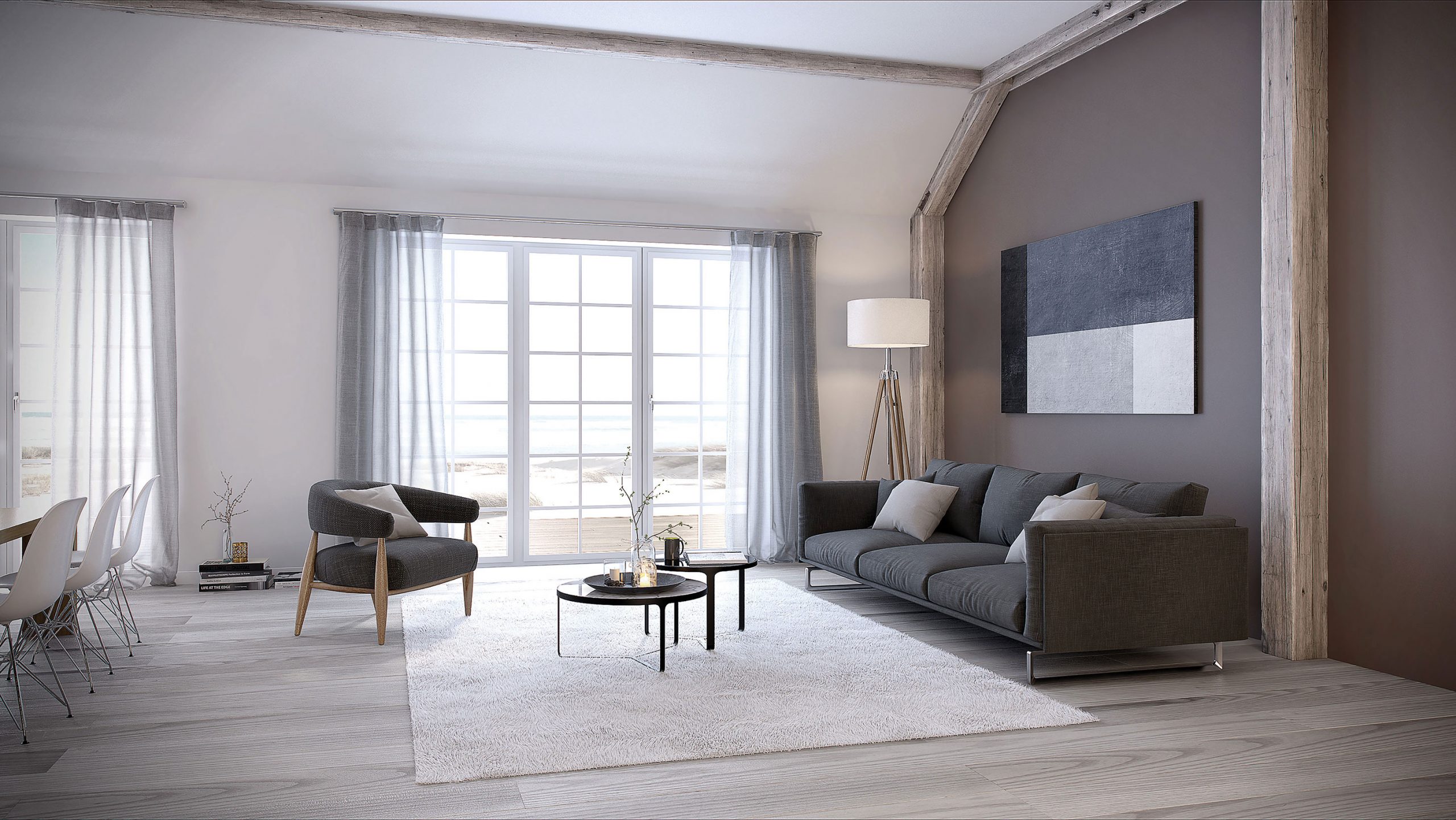 Wohnzimmer mit großem Fenster